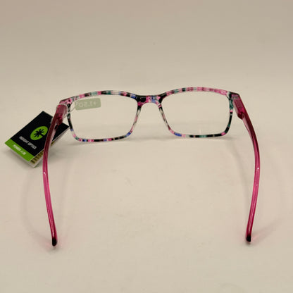 Insight Optics Reading Glasses +1.50 in Pink Patterned Frame