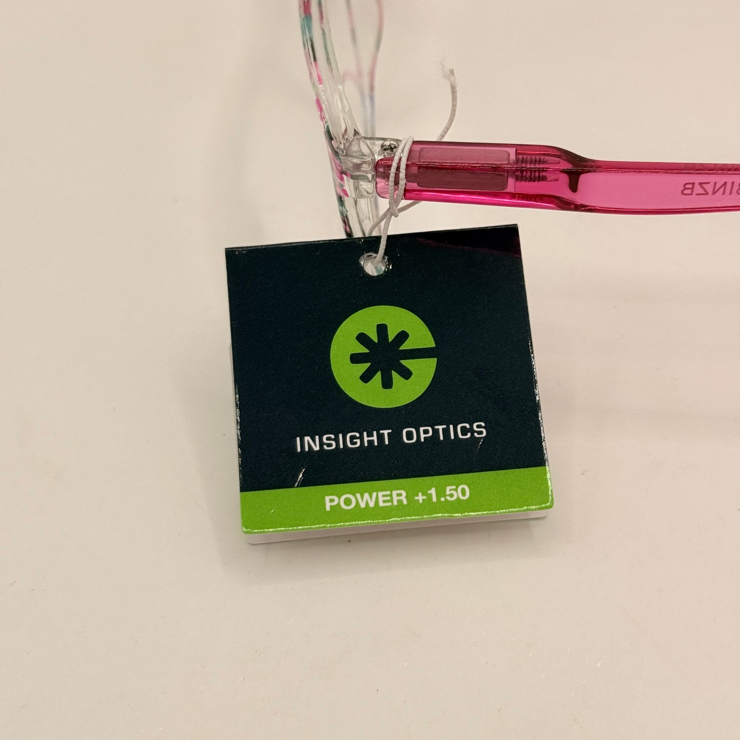 Insight Optics Reading Glasses +1.50 in Pink Patterned Frame