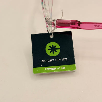 Insight Optics Reading Glasses +1.50 in Pink Patterned Frame