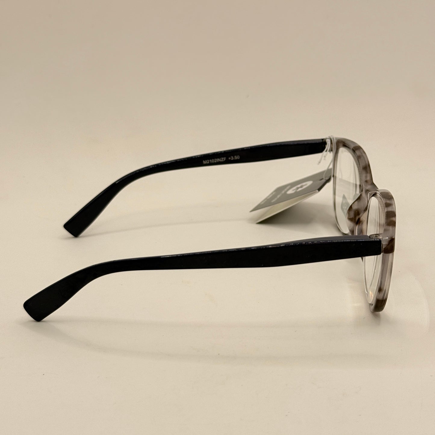 Insight Optics Reading Glasses +3.50 in Grey Tortoiseshell & Navy Arms