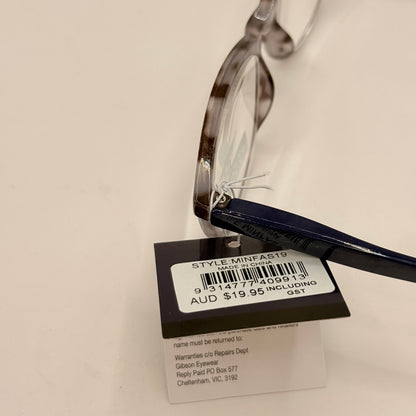 Insight Optics Reading Glasses +3.50 in Grey Tortoiseshell & Navy Arms