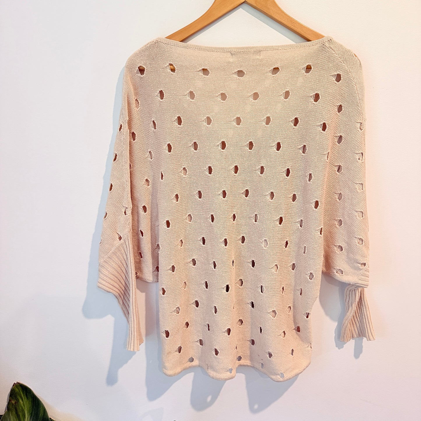 Sugar Babe Open Knit Sweater Beige - M