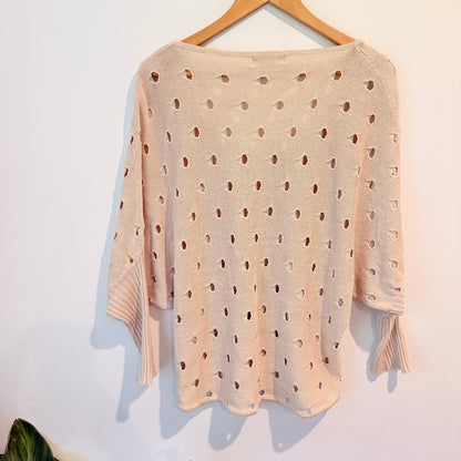 Sugar Babe Open Knit Sweater Beige - M