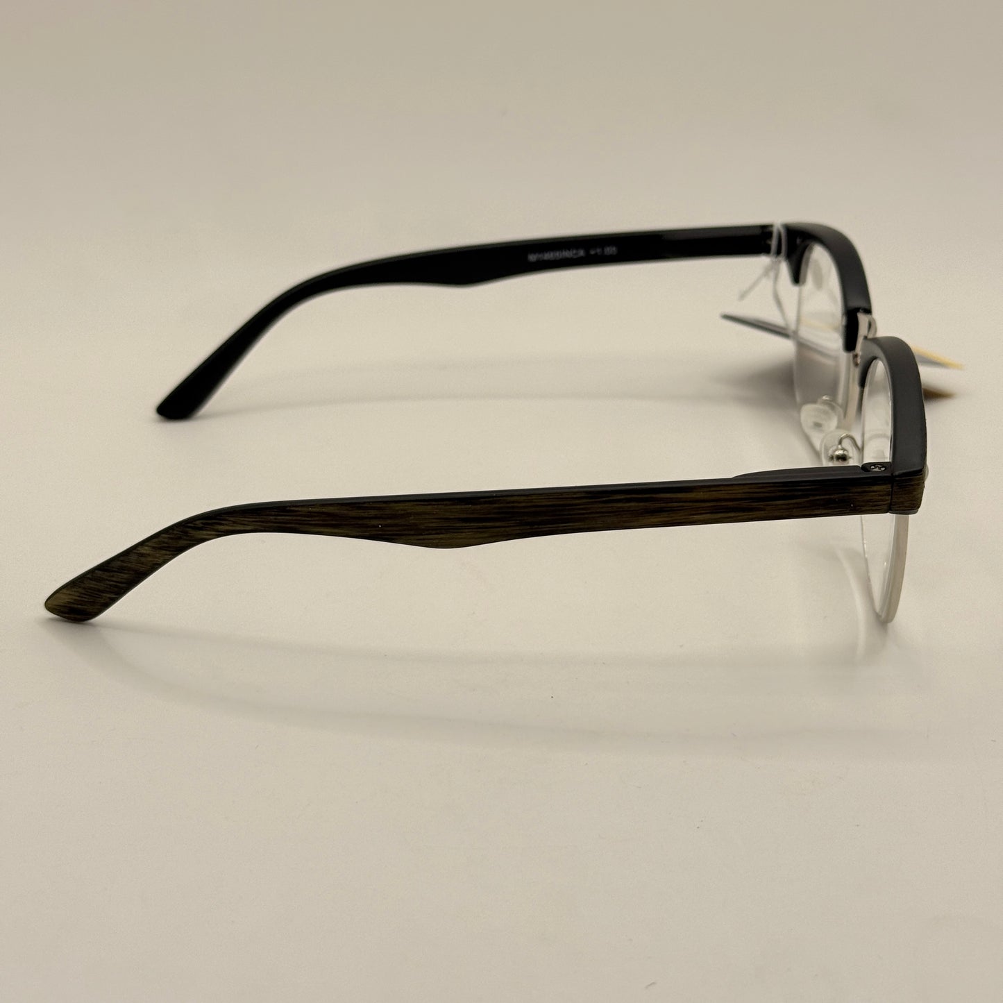 Insight Optics Reading Glasses +1.00 with Wood-Look Browline Frame