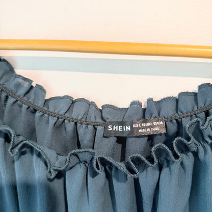 SHEIN Off Shoulder Blouse Teal - L