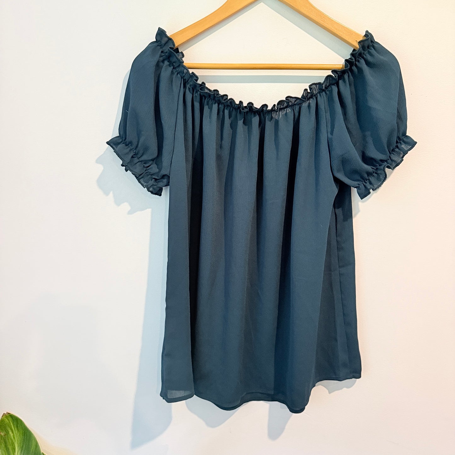SHEIN Off Shoulder Blouse Teal - L