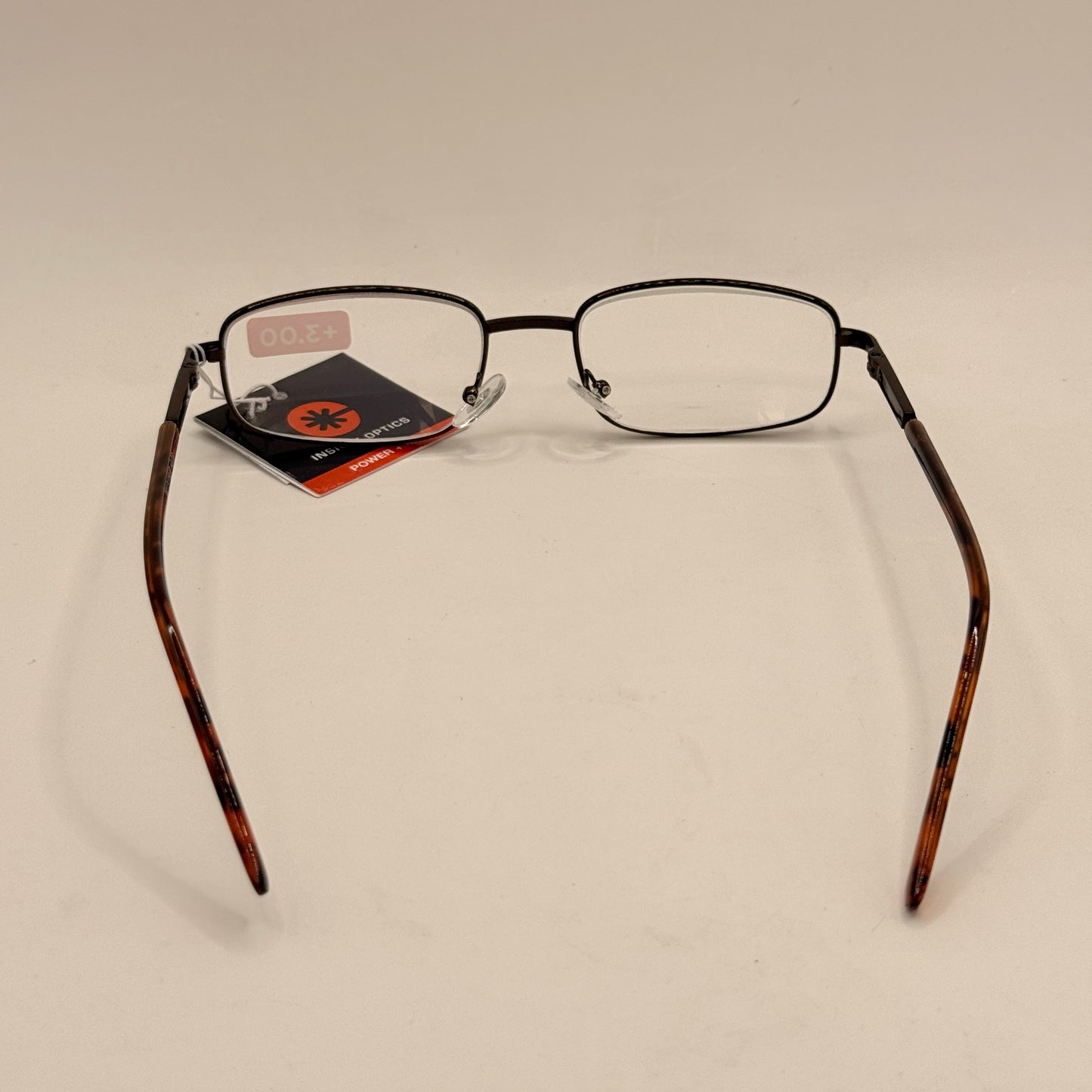 Insight Optics Reading Glasses +3.00 with Slim Black Metal Frame