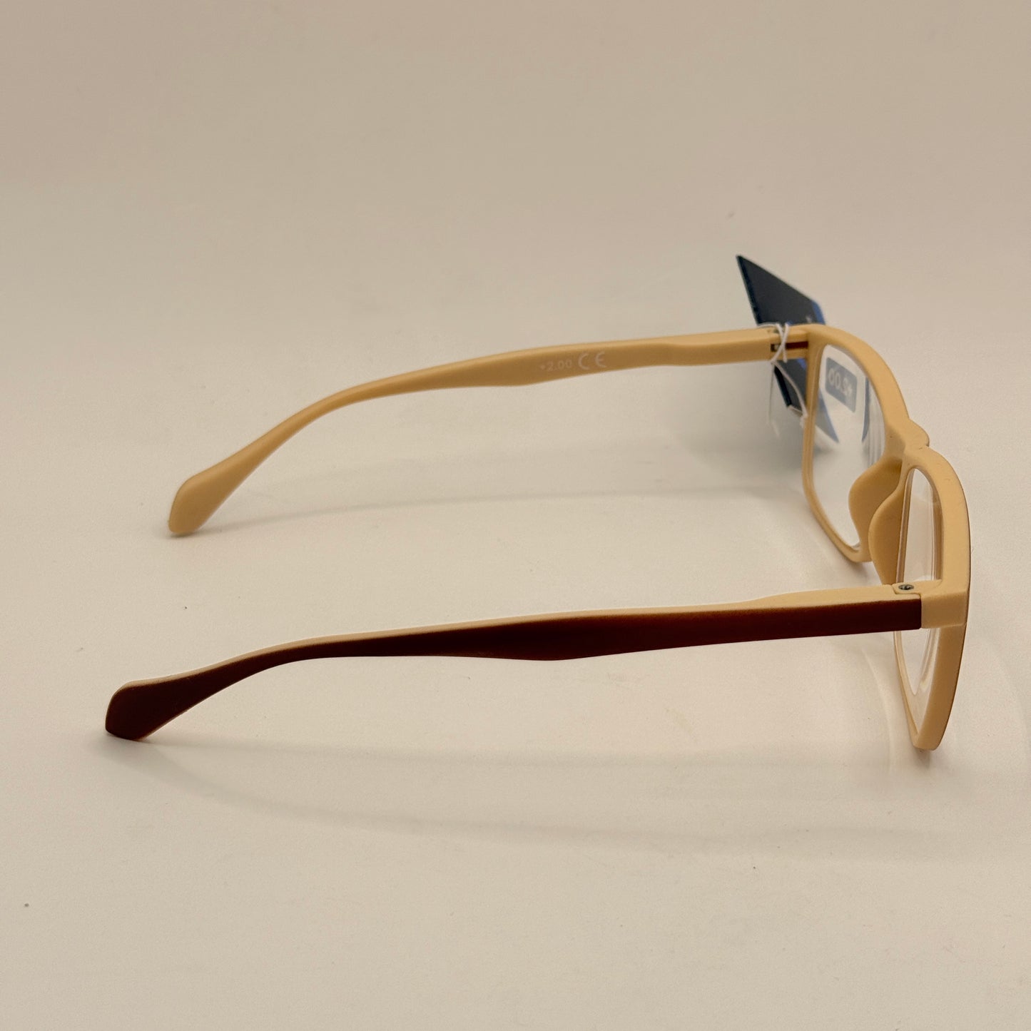 Insight Optics Reading Glasses +2.00 in Two-Tone Brown & Beige Frame