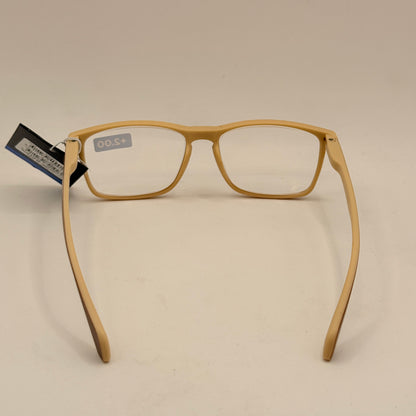 Insight Optics Reading Glasses +2.00 in Two-Tone Brown & Beige Frame