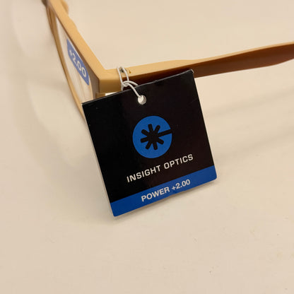 Insight Optics Reading Glasses +2.00 in Two-Tone Brown & Beige Frame