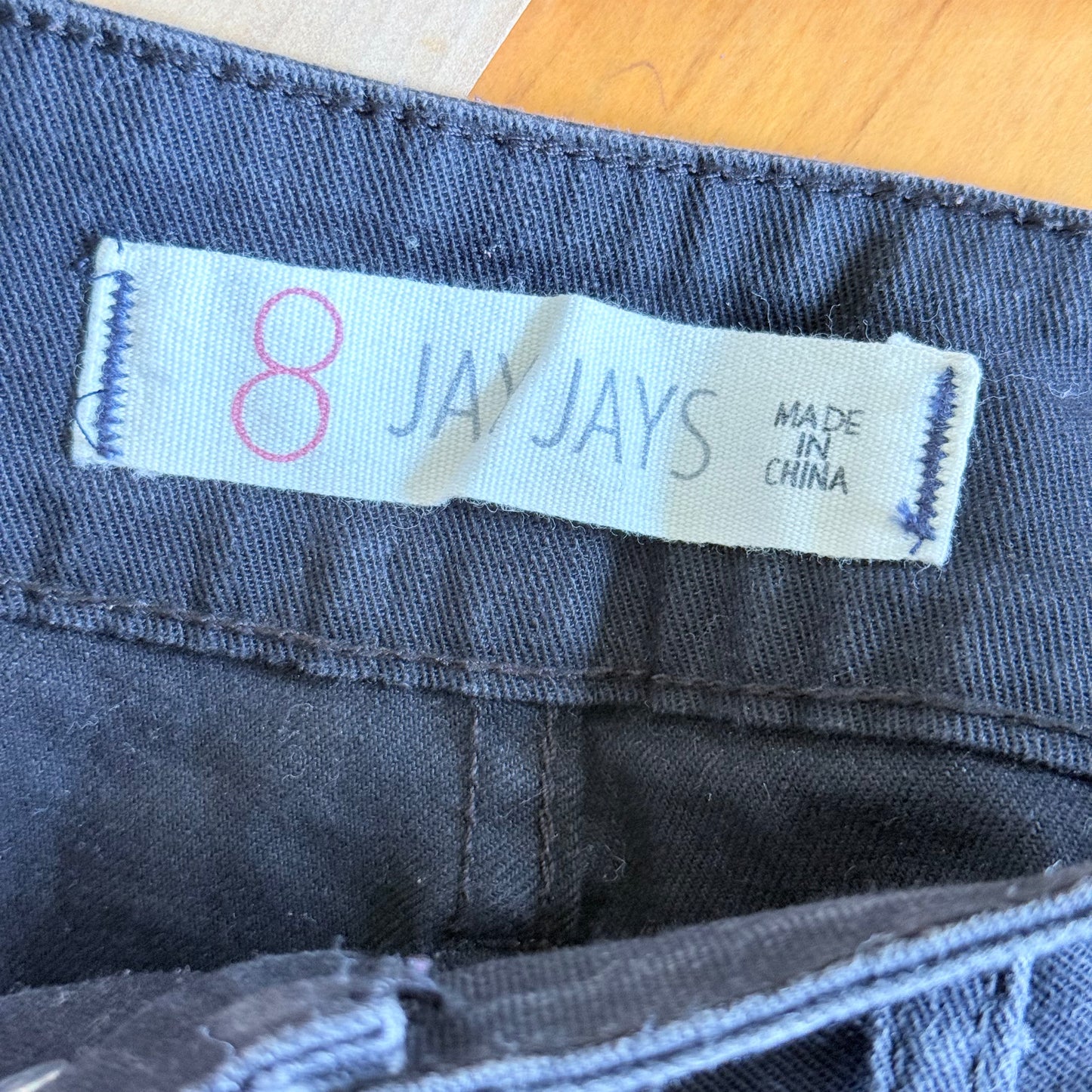 Jay Jays Size 8 Black Denim Shorts