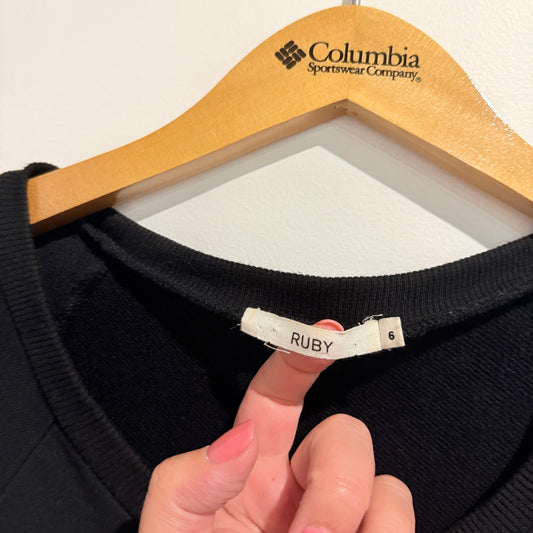 Ruby Size 6 Black Long-Sleeved Romper