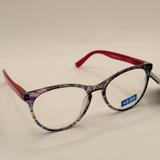 Insight Optics +2.00 Reading Glasses – Floral Pattern