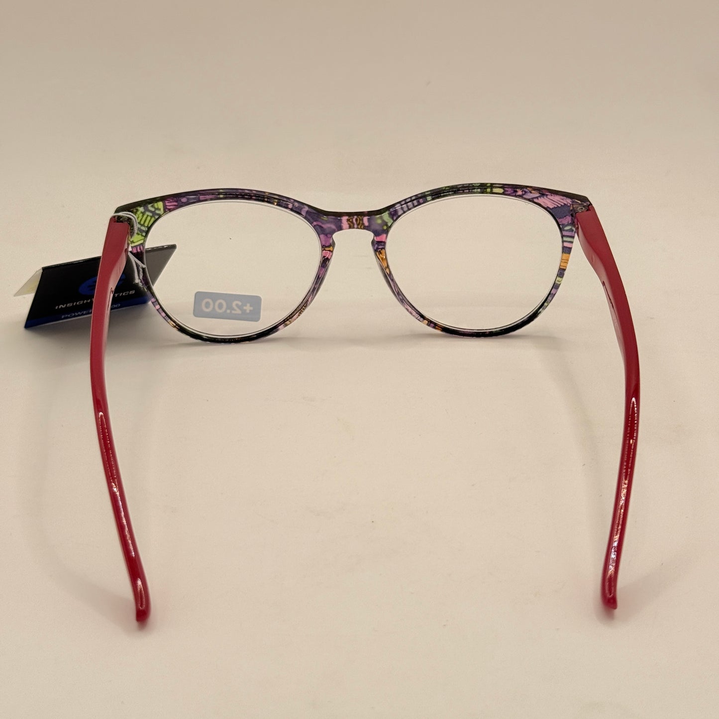Insight Optics +2.00 Reading Glasses – Floral Pattern