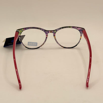 Insight Optics +2.00 Reading Glasses – Floral Pattern