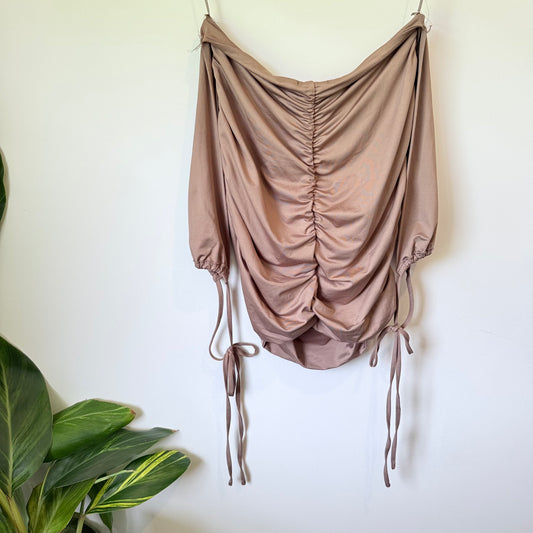 Mirrou Size XL Rouched Off Shoulder Top