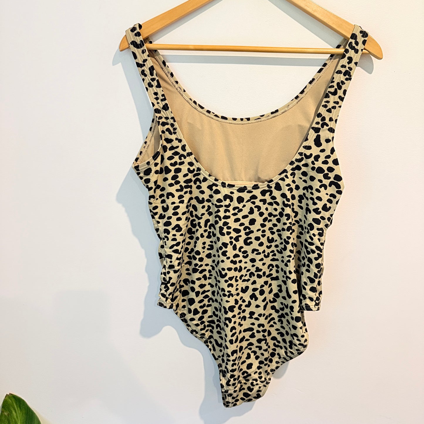 Leopard Print Bodysuit Beige/Black - 43cm U/arm to U/arm