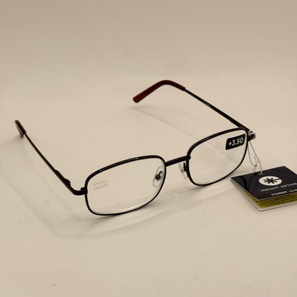 Insight Optics +3.50 Reading Glasses – Slim Metal