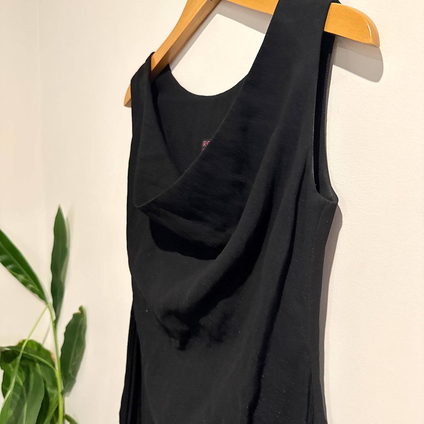 Robyn Mathieson (NZ Made) Size 8 Black Cowl Neck Shift Dress