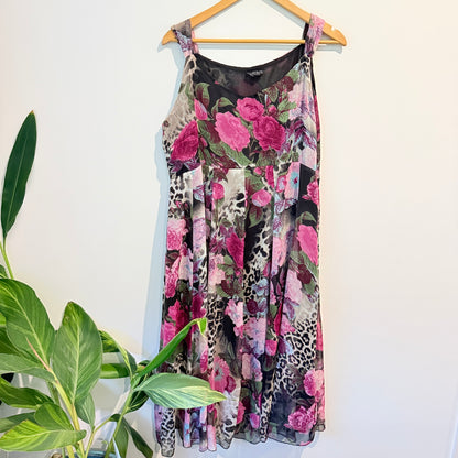 Front Page Australia Floral Leopard Print Sleeveless Dress - 12