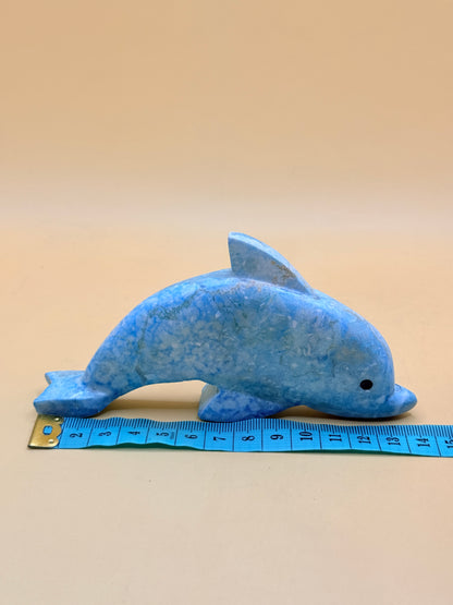 Assorted stone-look dolphin ornament - one random colour
