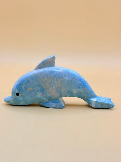 Assorted stone-look dolphin ornament - one random colour
