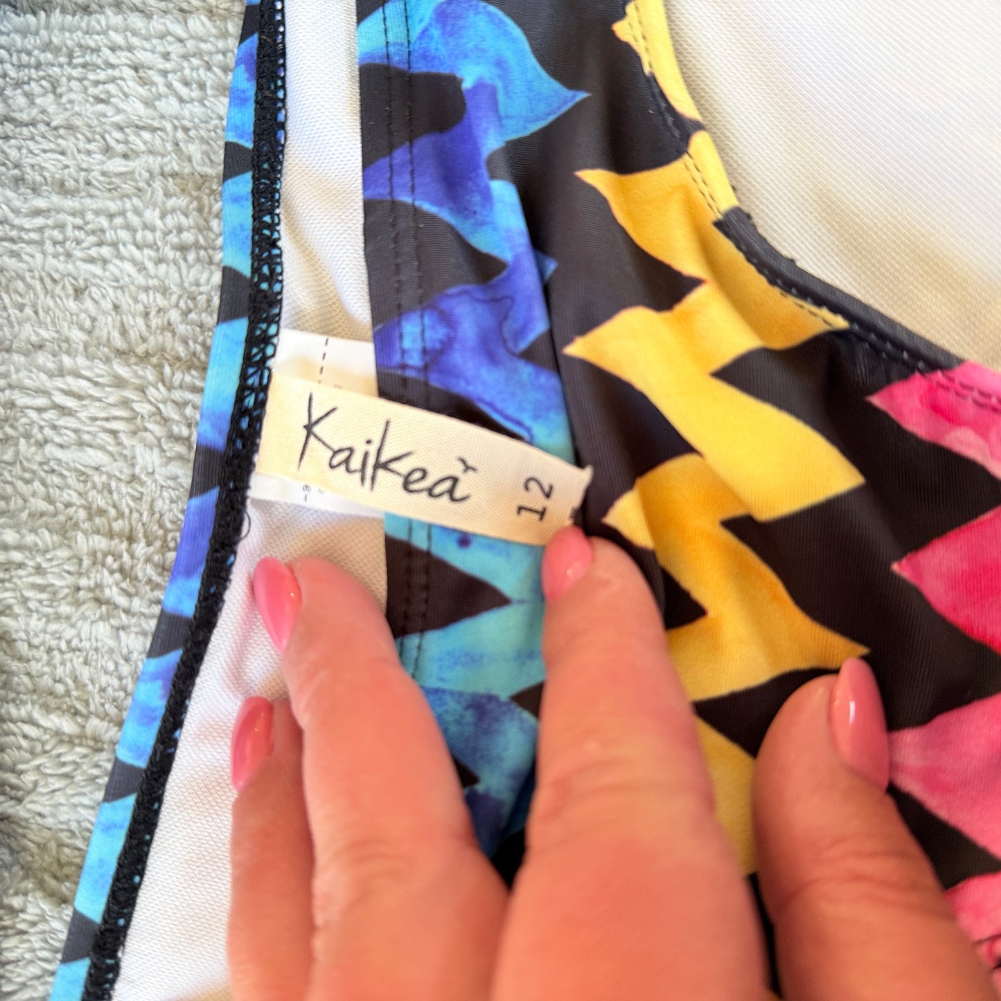 Kaikea Vibrant Chevron Print Bikini Set