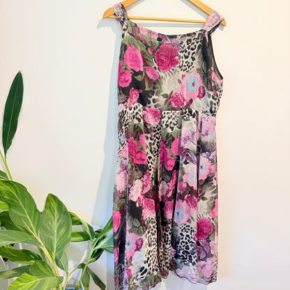 Front Page Australia Floral Leopard Print Sleeveless Dress - 12