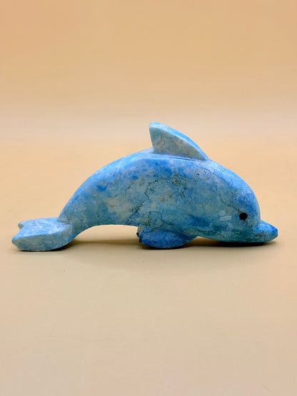 Assorted stone-look dolphin ornament - one random colour
