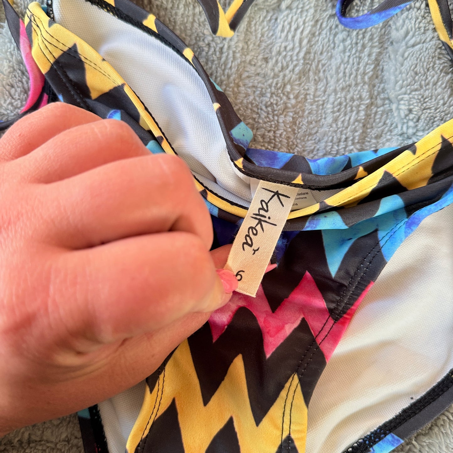 Kaikea Vibrant Chevron Print Bikini Set