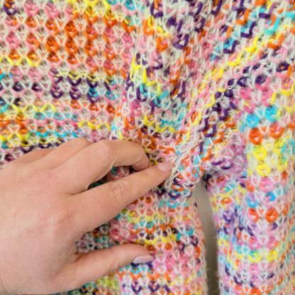 Vintage Look Multi Coloured Knit Cardi 56cm U/arm