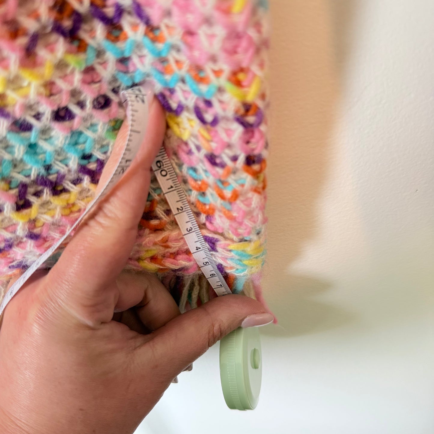 Vintage Look Multi Coloured Knit Cardi 56cm U/arm