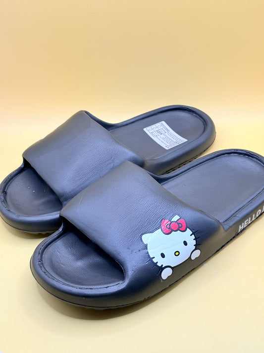 Hello Kitty Black Slide Sandals Size 40-41