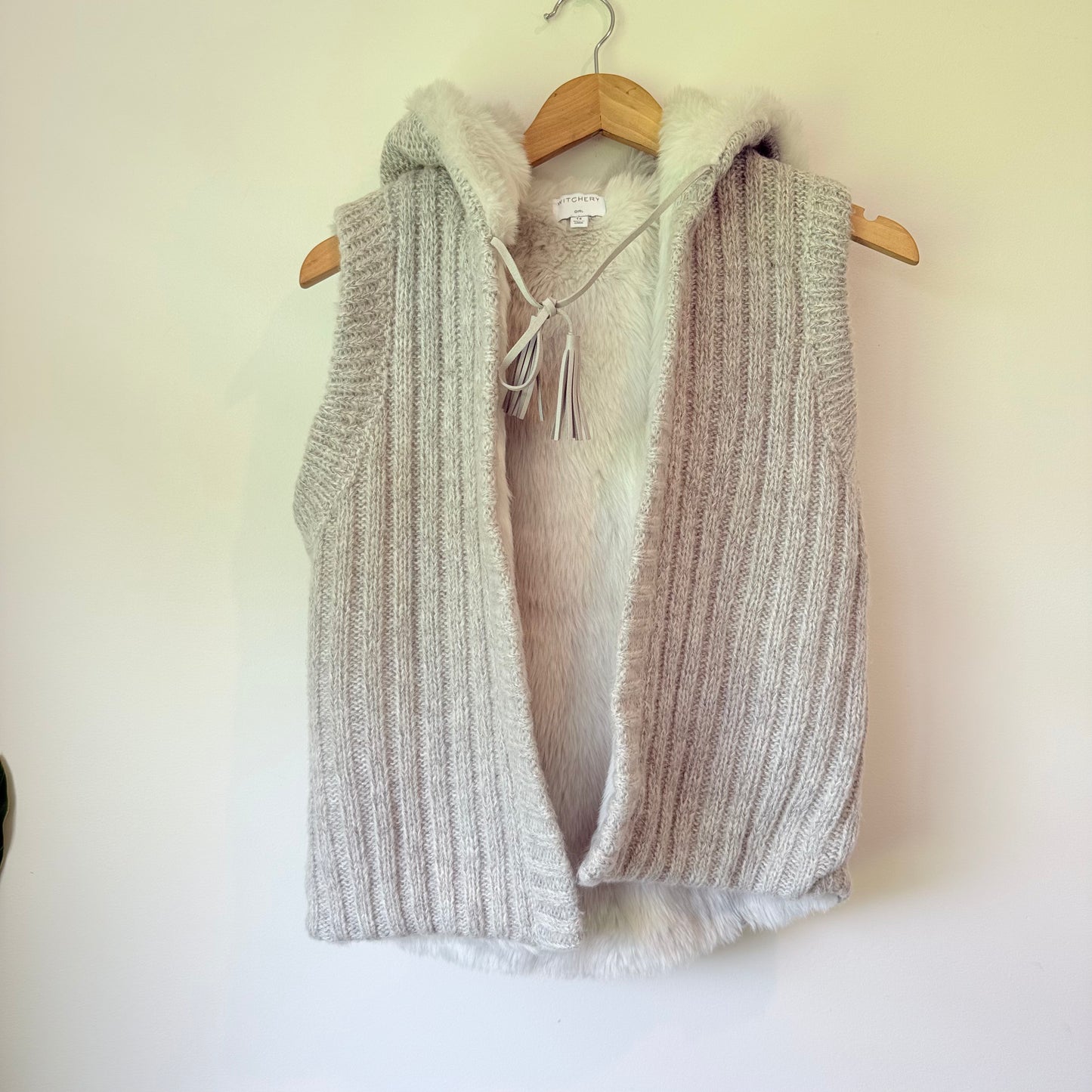 Witchery Girl Size 12 Faux Fur Knit Jacket