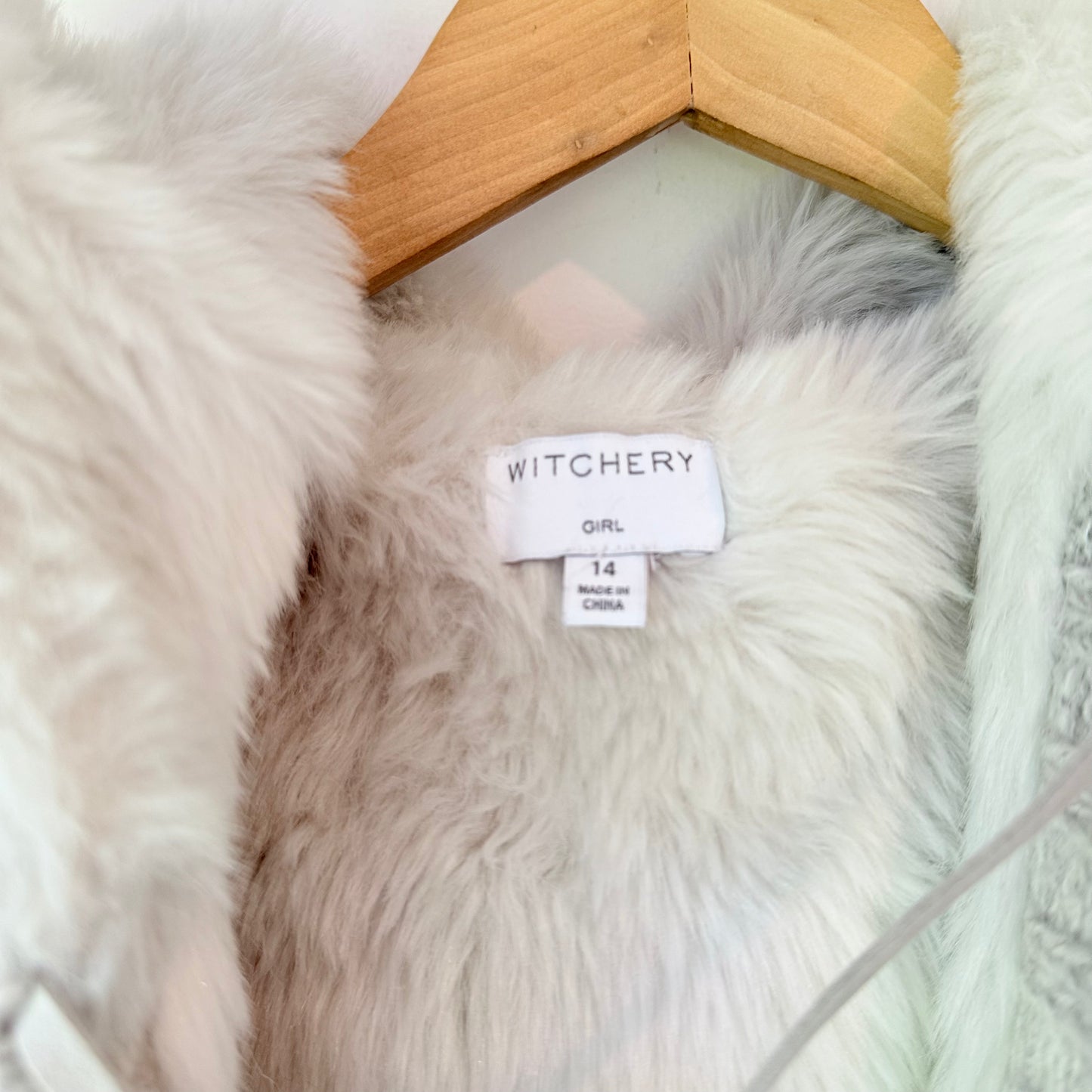 Witchery Girl Size 12 Faux Fur Knit Jacket