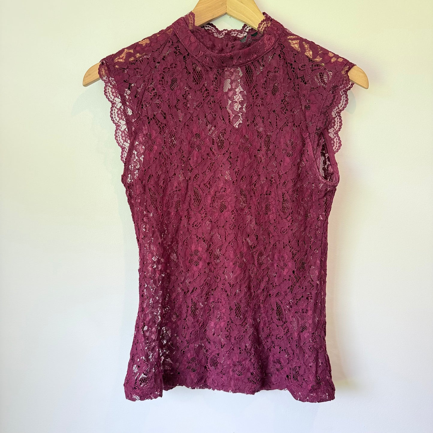 Whistle Maroon Lace Top (44cm Underarm)