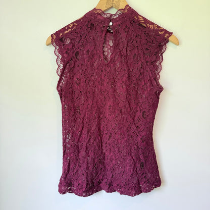 Whistle Maroon Lace Top (44cm Underarm)