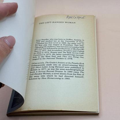 The Left-Handed Woman by Peter Handke