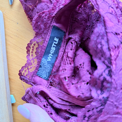 Whistle Maroon Lace Top (44cm Underarm)