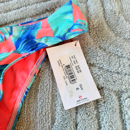 Rip Curl Miami Vibe Mid Hipster Bikini Bottoms - Size 6