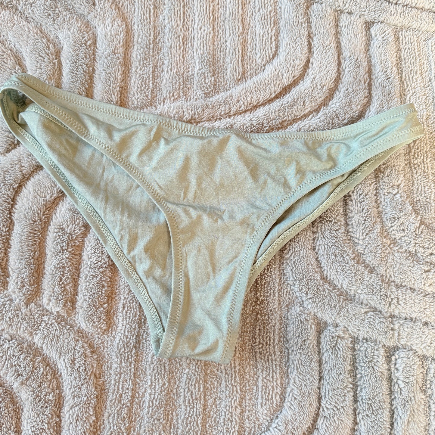 Mint Green Shimmer Bikini Bottoms - Size Medium