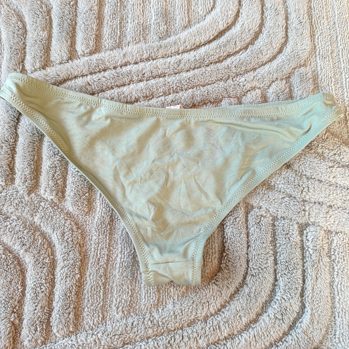 Mint Green Shimmer Bikini Bottoms - Size Medium