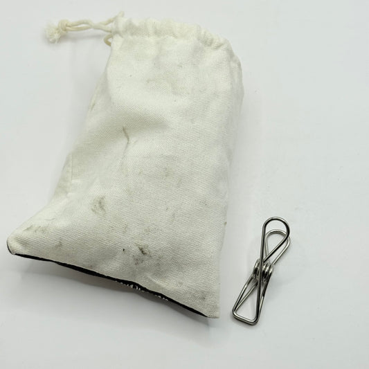 20x Stainless Steel Wire Clothes Pegs with Storage Pouch
