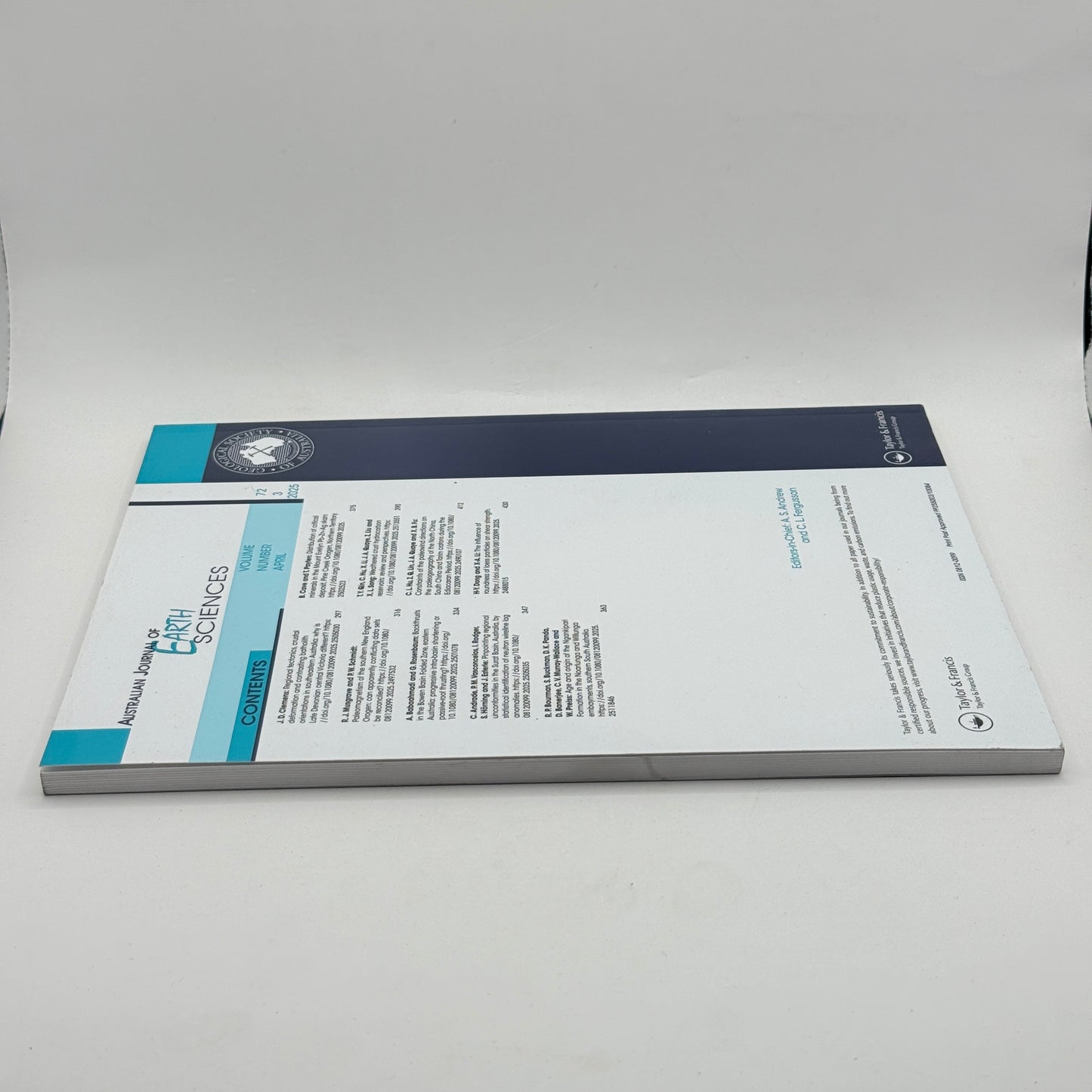 Australian Journal of Earth Sciences (Volume 72, Number 3 – April 2025) by the Geological Society of Australia