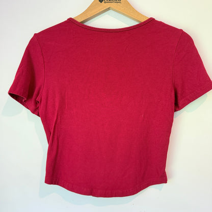 BSeven Ribbed Square Neck Crop Top - U/Arm to U/Arm 35cm