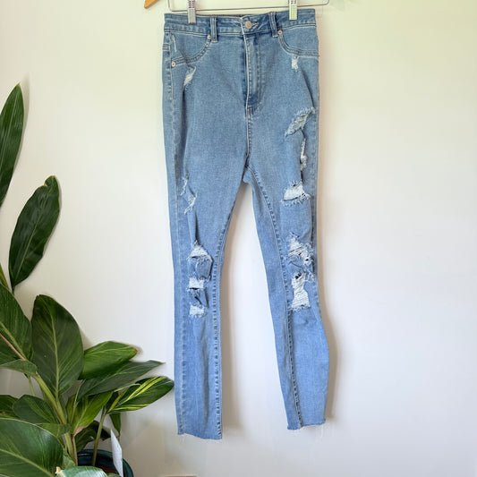 Glassons Size 10 Distressed Denim Jeans