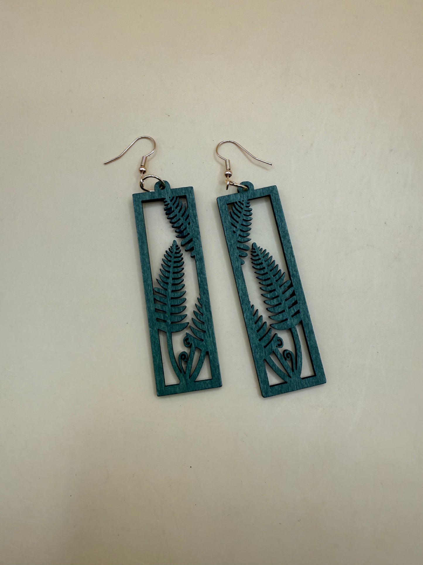 Leaf Pattern Wooden Drop Earrings Lightweight Statement Earrings