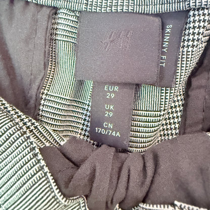 H&M Size 29 Houndstooth Side Stripe Skinny Fit Trousers