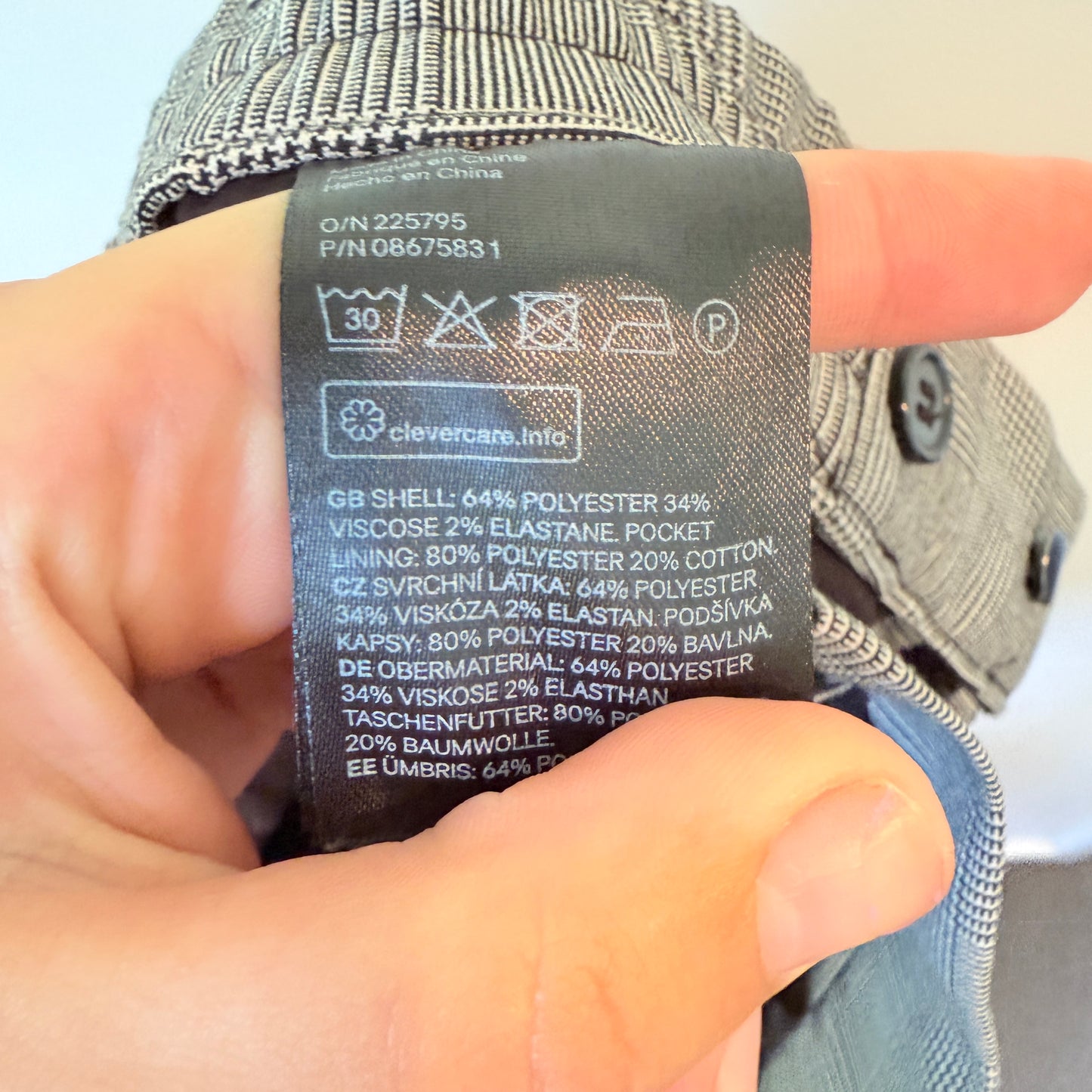 H&M Size 29 Houndstooth Side Stripe Skinny Fit Trousers