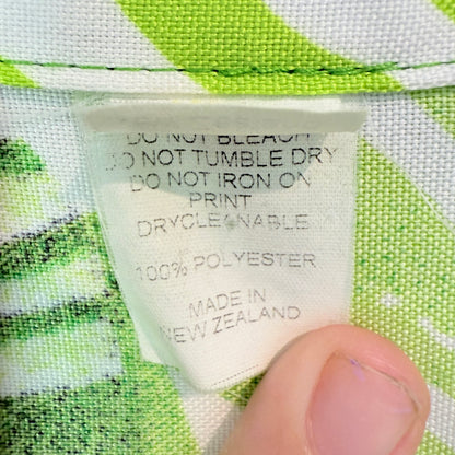 Brand Unknown NZ Made Size XL Cool Summer Aloha Shirt Monstera Green